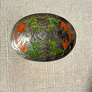 Vintage Navajo Delvin Nelson Belt Buckle